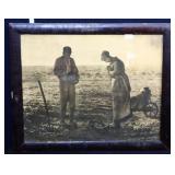 Vntg framed 22.5x18.5 praying couple art
