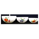 3 pc vntg Fire King milk glass mixing bowl set