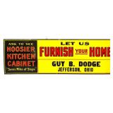 Vntg metal 36x11.5 Dodge Hoosier Cabinet sign