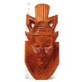 Carved wood 16in tribal mask
