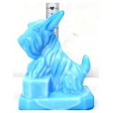 Boyd light blue/white slag Scottie dog figure