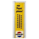 Vntg metal 7.25x28 Pepsi thermometer no bulb