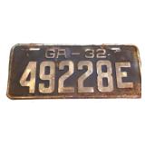 1932 Georgia license plate