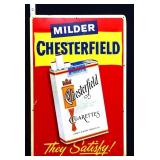 Vntg metal 12x18 Milder Chesterfield adv sign
