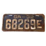 1932 Georgia license plate