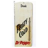 Vtg metal 9.75x25.5 Dr Pepper thermometer