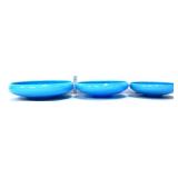 Set of 3 azurite blue nesting bowls
