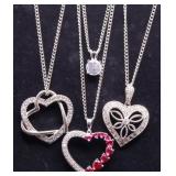 Lot of 4 gemstone necklaces, lab created