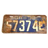 1932 Georgia license plate