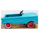 Vintage turquoise pedal car
