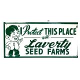 Vntg metal 19.5x9.5 Laverty Seed Farms sign