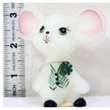 Fenton white satin mouse w/ green vest