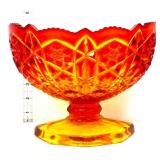 Vntg amberina oval open compote