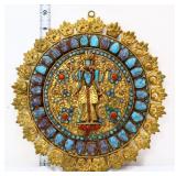 10in round Newari mandala wall plaque