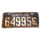 1932 Georgia license plate
