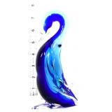 Art glass 7in blue/clear swan figure