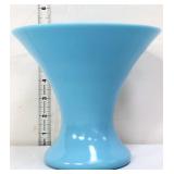 Vntg 6in blue opaline flare top vase