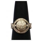 Sterling white sapphire pave ring, lab created