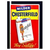 Vntg metal 12x18 Milder Chesterfield adv sign
