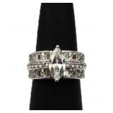Sterling white sapphire ring, lab created