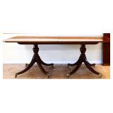 Duncan phyfe banded mahogany 78x48 table w 2 leafs