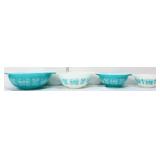 4 piece vntg Pyrex butterprint mixing bowl set