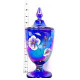 Fenton blue carnival Museum Coll. candy bowl