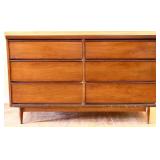 MCM flat front 6 drawer dresser