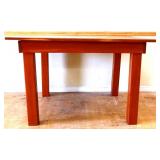 Square wood dining table