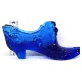 Fenton blue shoe with roses