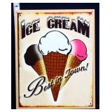Pressboard Ice Cream sign