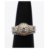 Sterling white sapphire wedding set, lab created