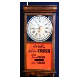 Vintage key wind country store calendar clock