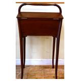 Vintage wood high leg sewing cabinet