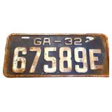 1932 Georgia license plate