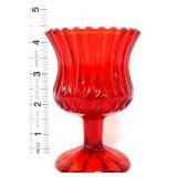 Red 4.5in pedestal compote