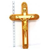 Wood crucifix last rites box