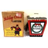 Vintage Holiday Coach Lantern in org box