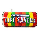 Vntg metal Life Savers 18in tall trash can