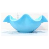 Blue milk glass 10.5in bowl