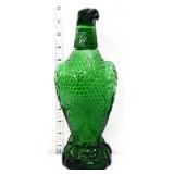Vintage green 12in eagle figural decanter
