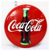 Metal 12in Coca Cola button sign