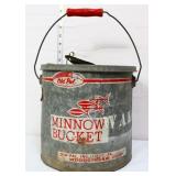 Vintage metal Old Pal minnow bucket