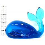 Vntg Pilgrim amber glass whale figure