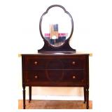 1920s 2 drawer dresser with mirror
