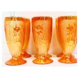 6 marigold carnival iris & herringbone glasses