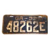 1932 Georgia license plate