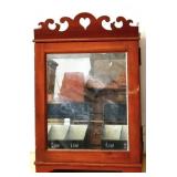 Vintage wood mirror door tie cabinet