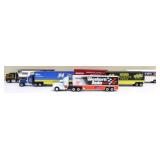 Lot of 6 die cast toy semi trucks