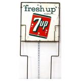 Vntg 14x14 7Up sign w/ frame, 14.75x31 overall